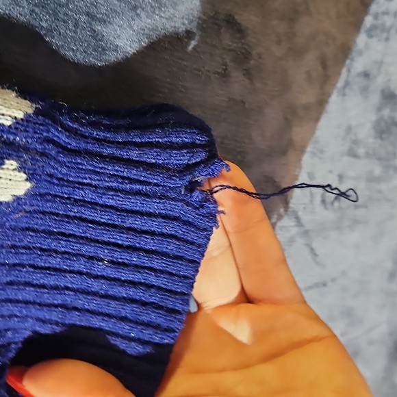 Men's Blue Patterned Sweater - Picture 3 of 5